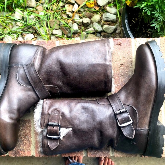 EUC  Frye Natalie RARE Mid Engineer FUR moto - Picture 2 of 15